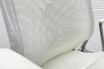 ヴィトラ メダチェア 中古 Vitra MEDA 革 固定肘 中古オフィス家具 デザイナーズチェア ホワイトの画像