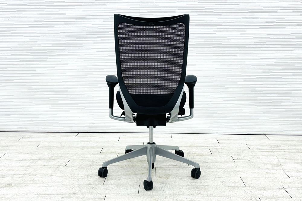 オカムラ バロンチェア 中古 2019年製 OKAMURA Baron ブラック ハイバック 可動肘 中古オフィス家具 メッシュの画像