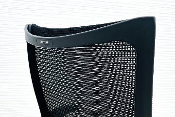 オカムラ バロンチェア 中古 2019年製 OKAMURA Baron ブラック ハイバック 可動肘 中古オフィス家具 メッシュの画像