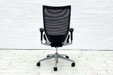 オカムラ バロンチェア 中古 2019年製 OKAMURA Baron ブラック ハイバック 可動肘 中古オフィス家具 メッシュの画像