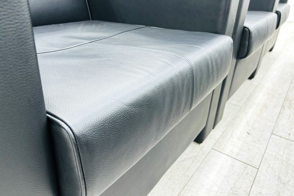 イトーキ 応接家具 【9点セット】 応接セット 中古 応接ソファ 応接テーブル 応接ソファー 中古オフィス家具 ブラック レザーの画像