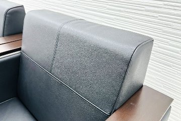 イトーキ 応接家具 【9点セット】 応接セット 中古 応接ソファ 応接テーブル 応接ソファー 中古オフィス家具 ブラック レザーの画像