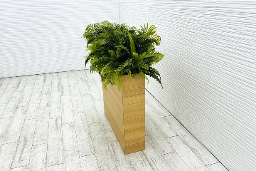プラントボックス 造花付き 中古 フェイクグリーン 間地切り 中古オフィス家具 フラワースタンド 900/210/800の画像