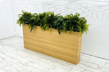 プラントボックス 造花付き 中古 フェイクグリーン 間地切り 中古オフィス家具 フラワースタンド 1800/210/800の画像