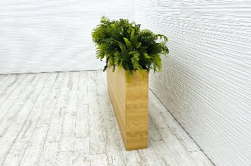 プラントボックス 造花付き 中古 フェイクグリーン 間地切り 中古オフィス家具 フラワースタンド 1800/210/800の画像