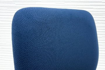 オカムラ ビラージュ 中古 肘無 ローバック 事務椅子 中古オフィス家具 ネイビーの画像