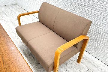オカムラ L111 簡易応接家具 中古 応接セット 応接ソファ ミーティングスペース 中古オフィス家具 ベージュの画像