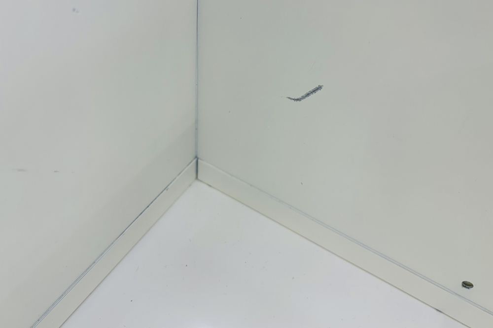 USMハラー 中古 1列3段 USM Haller ドロップダウン エクステンション 中古オフィス家具 ホワイト 770/375/1100 両側パンチング 鍵無の画像