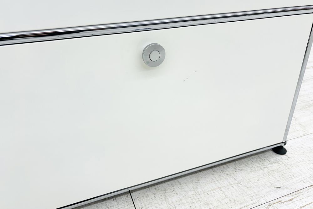 USMハラー 中古 1列3段 USM Haller ドロップダウン エクステンション 中古オフィス家具 ホワイト 770/375/1100 両側パンチング 鍵無の画像