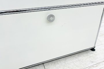 USMハラー 中古 1列3段 USM Haller ドロップダウン エクステンション 中古オフィス家具 ホワイト 770/375/1100 両側パンチング 鍵無の画像
