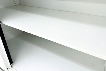 コクヨ エディア スライド書庫 中古 スチール書庫 ホワイト 収納家具 引き違い書庫 中古オフィス家具 900/450/780 シリンダー錠の画像