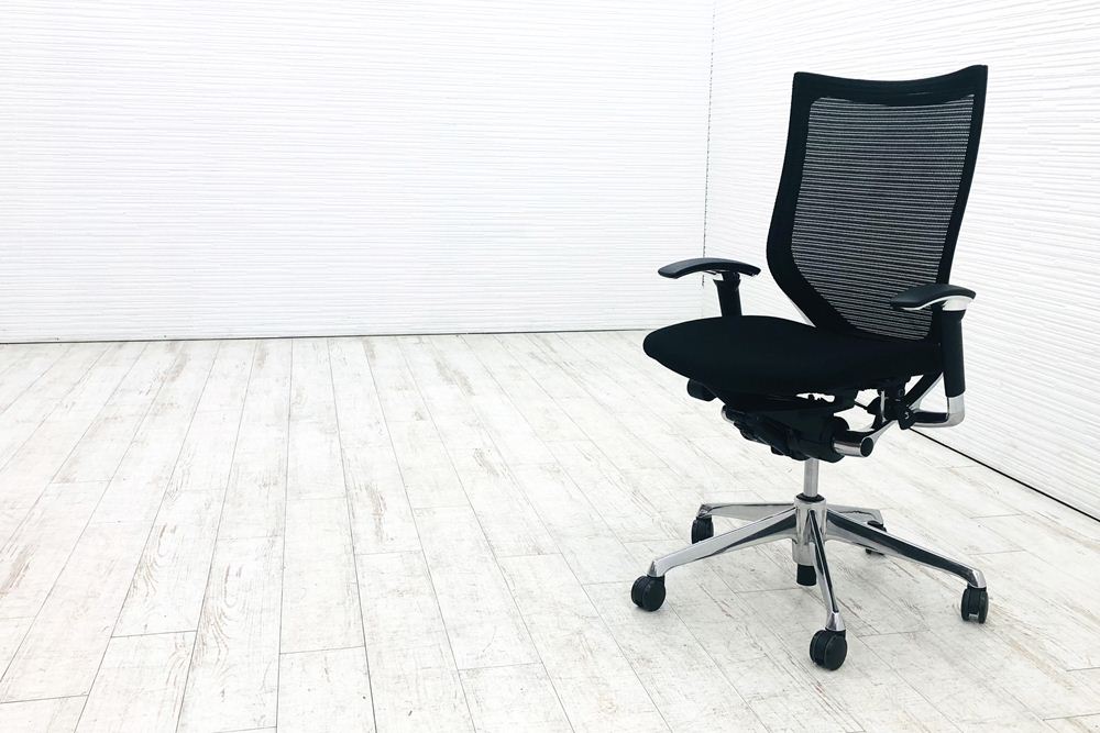 【専用ページ】 12脚セット バロンチェア 中古 2018年製 ブラック 可動肘 ハイバック ポリッシュフレーム 座クッションの画像