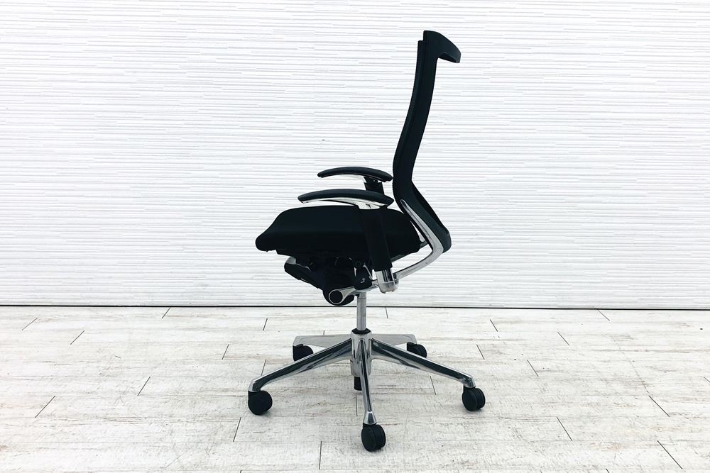 【専用ページ】 12脚セット バロンチェア 中古 2018年製 ブラック 可動肘 ハイバック ポリッシュフレーム 座クッションの画像