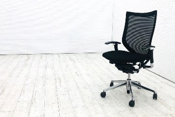 【専用ページ】 12脚セット バロンチェア 中古 2018年製 ブラック 可動肘 ハイバック ポリッシュフレーム 座クッションの画像