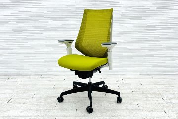 コクヨ デュオラチェア 中古 2018年製 KOKUYO Duora クッション 可動肘 中古オフィス家具 グリーンの画像