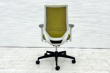 コクヨ デュオラチェア 中古 2018年製 KOKUYO Duora クッション 可動肘 中古オフィス家具 グリーンの画像