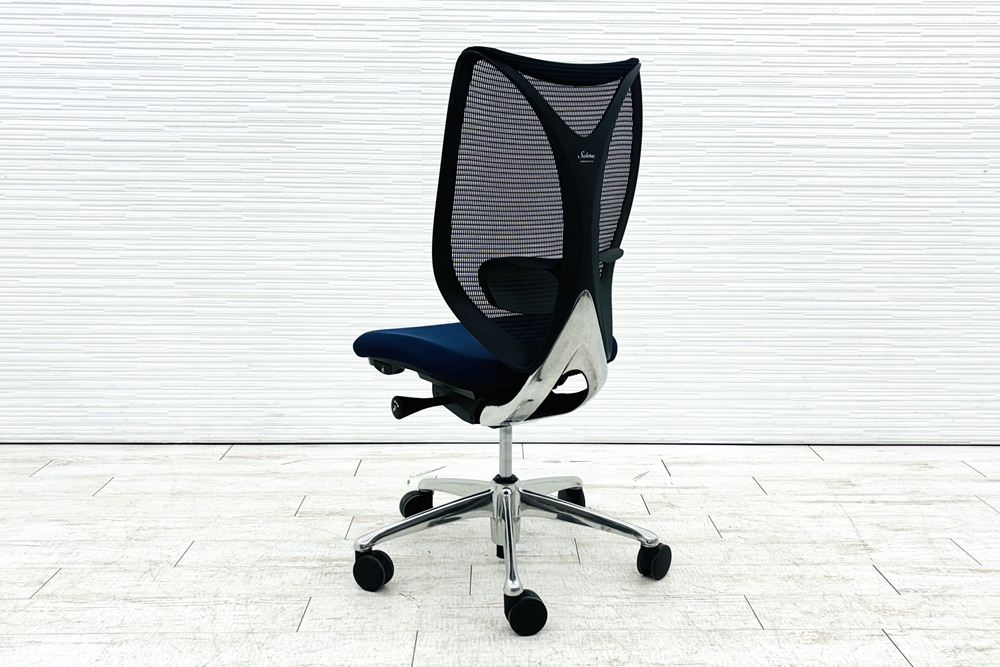 サブリナチェア 中古 オカムラ OKAMURA Sabrina ハイバック 肘無 中古オフィス家具 事務椅子 オフィスチェア ダークブルーの画像