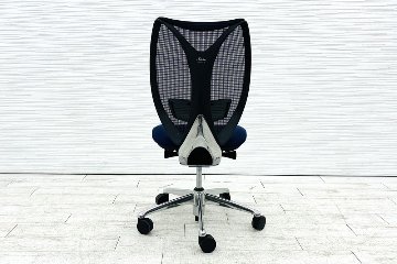 サブリナチェア 中古 オカムラ OKAMURA Sabrina ハイバック 肘無 中古オフィス家具 事務椅子 オフィスチェア ダークブルーの画像