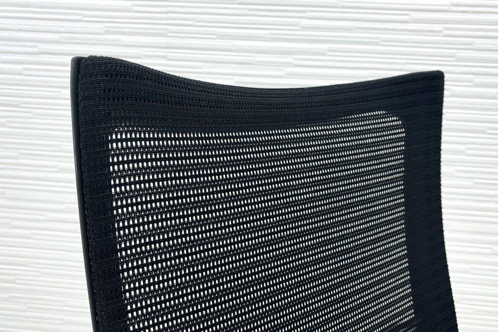 バロンチェア オカムラ 中古 OKAMURA Baron 中古オフィス家具 ポリッシュフレーム メッシュ ハイバック ランバーサポート ブラックの画像