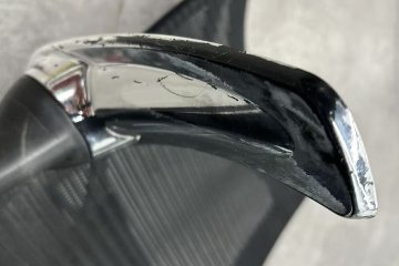 バロンチェア オカムラ 中古 OKAMURA Baron 中古オフィス家具 ポリッシュフレーム メッシュ ハイバック ランバーサポート ブラックの画像