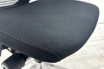 バロンチェア オカムラ 中古 OKAMURA Baron 中古オフィス家具 ポリッシュフレーム メッシュ ハイバック ランバーサポート ブラックの画像