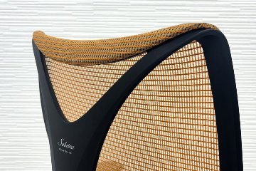 オカムラ サブリナチェア スタンダード 中古 2014年製 ハイバック 可動肘 中古オフィス家具 アジャストアーム OKAMURA Sabrina オレンジの画像