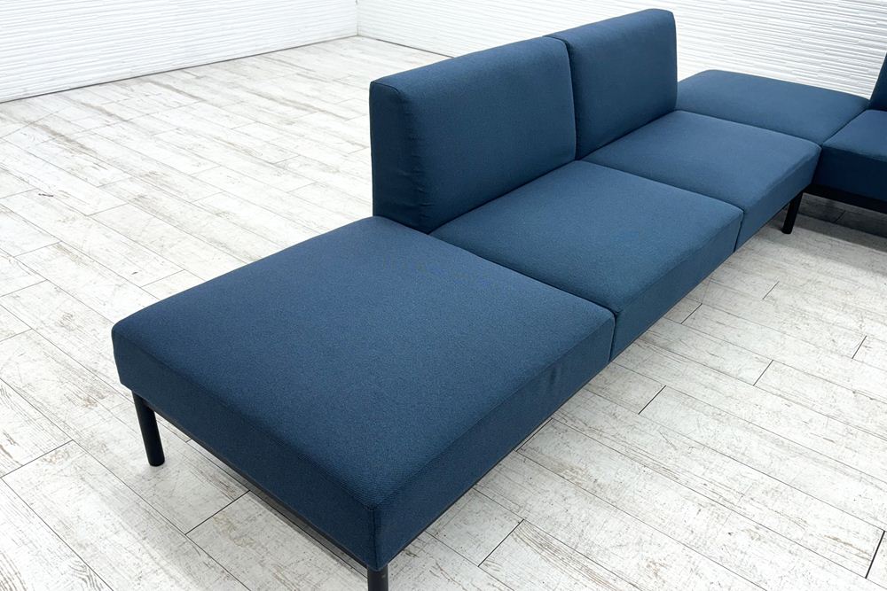 コクヨ コレッソ Collesso 中古 オフィスラウンジ 応接ソファー ラウンジソファ ラウンジチェア ソファー 中古オフィス家具 ブルー2800/2100/1000の画像