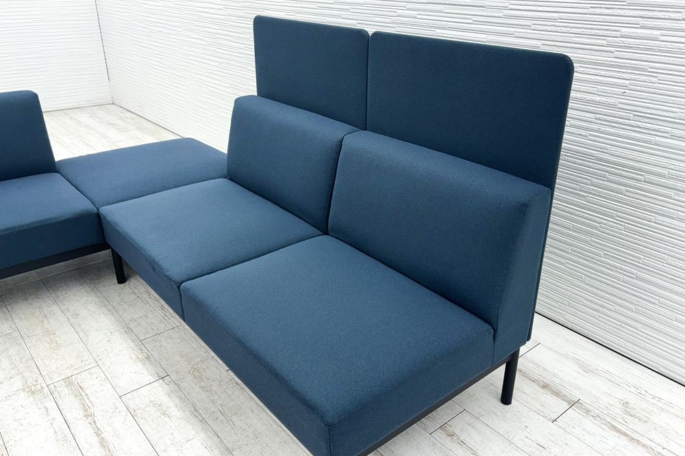 コクヨ コレッソ Collesso 中古 オフィスラウンジ 応接ソファー ラウンジソファ ラウンジチェア ソファー 中古オフィス家具 ブルー2800/2100/1000の画像