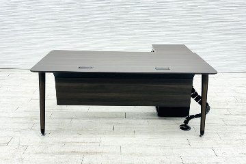 オカムラ プリシード PRECEDE L型デスク 中古 ワゴン付き エグゼクティブデスク 高級デスク 中古オフィス家具の画像