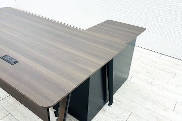 オカムラ プリシード PRECEDE L型デスク 中古 ワゴン付き エグゼクティブデスク 高級デスク 中古オフィス家具の画像