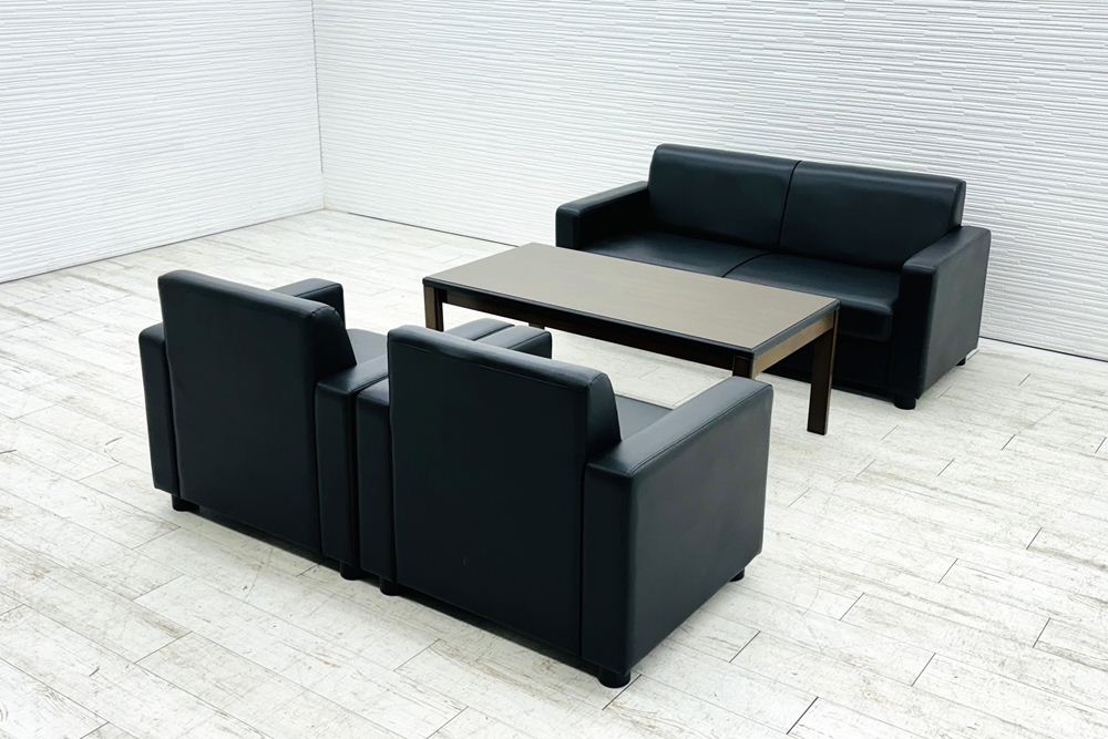 コクヨ ベーシス 応接セット 中古 応接家具 4点セット 中古 応接ソファ 応接テーブル 応接ソファー 中古オフィス家具の画像