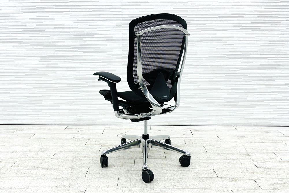 オカムラ コンテッサセコンダ 中古 Contessa seconda コンテッサチェア 2019年製 中古オフィス家具 メッシュ ブラック CC81BS-FPG1の画像