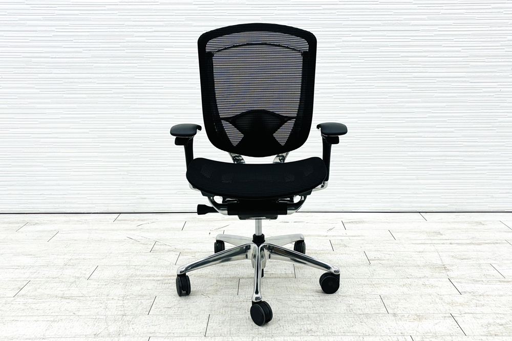 オカムラ コンテッサセコンダ 中古 Contessa seconda コンテッサチェア 2019年製 中古オフィス家具 メッシュ ブラック CC81BS-FPG1の画像