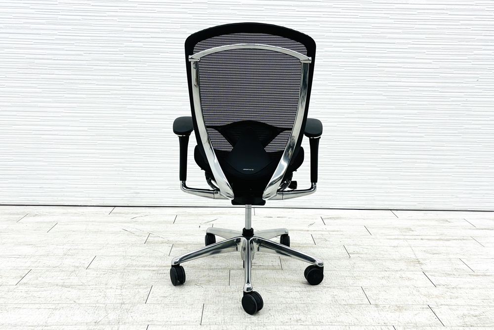 オカムラ コンテッサセコンダ 中古 Contessa seconda コンテッサチェア 2019年製 中古オフィス家具 メッシュ ブラック CC81BS-FPG1の画像
