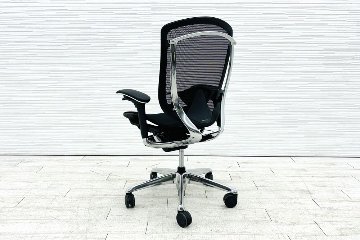 オカムラ コンテッサセコンダ 中古 Contessa seconda コンテッサチェア 2019年製 中古オフィス家具 メッシュ ブラック CC81BS-FPG1の画像
