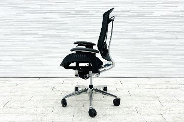 オカムラ コンテッサセコンダ 中古 Contessa seconda コンテッサチェア 2019年製 中古オフィス家具 メッシュ ブラック CC81BS-FPG1の画像
