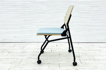 オカムラ ライブス ネスティングチェア 中古 【4脚セット】 Lives Nesting Chair ミーティングチェア 会議椅子 中古オフィス家具 セージの画像