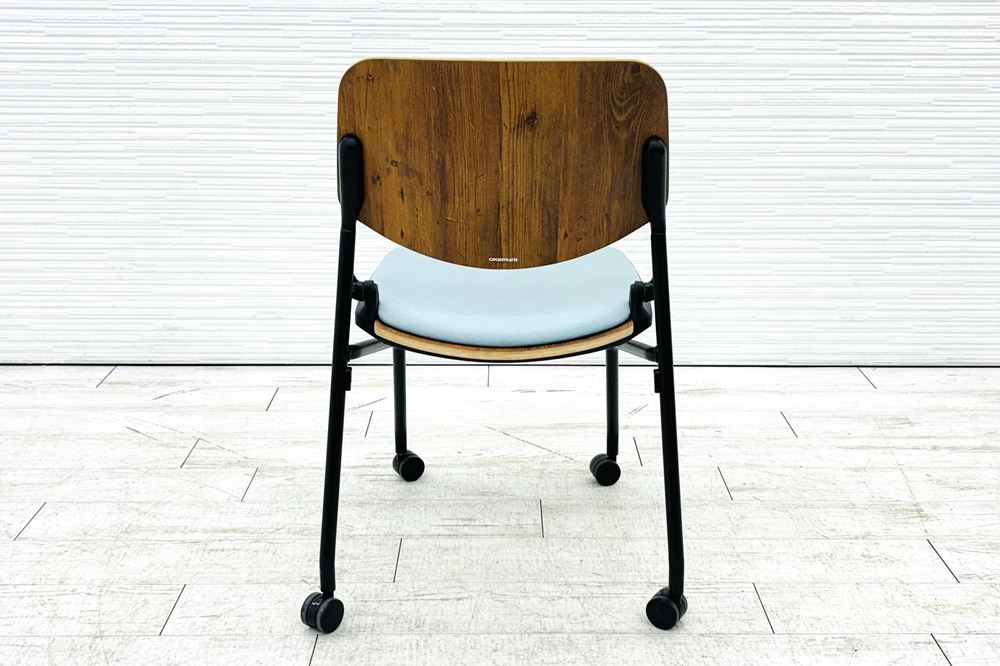 オカムラ ライブス ネスティングチェア 中古 【4脚セット】 Lives Nesting Chair ミーティングチェア 会議椅子 中古オフィス家具 セージの画像