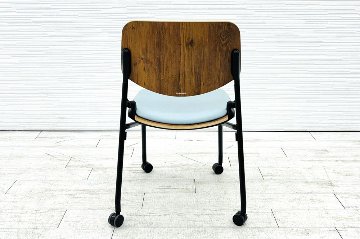 オカムラ ライブス ネスティングチェア 中古 【4脚セット】 Lives Nesting Chair ミーティングチェア 会議椅子 中古オフィス家具 セージの画像