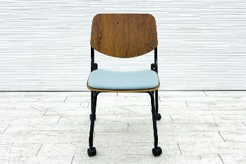 オカムラ ライブス ネスティングチェア 中古 Lives Nesting Chair ミーティングチェア 会議椅子 中古オフィス家具 セージの画像
