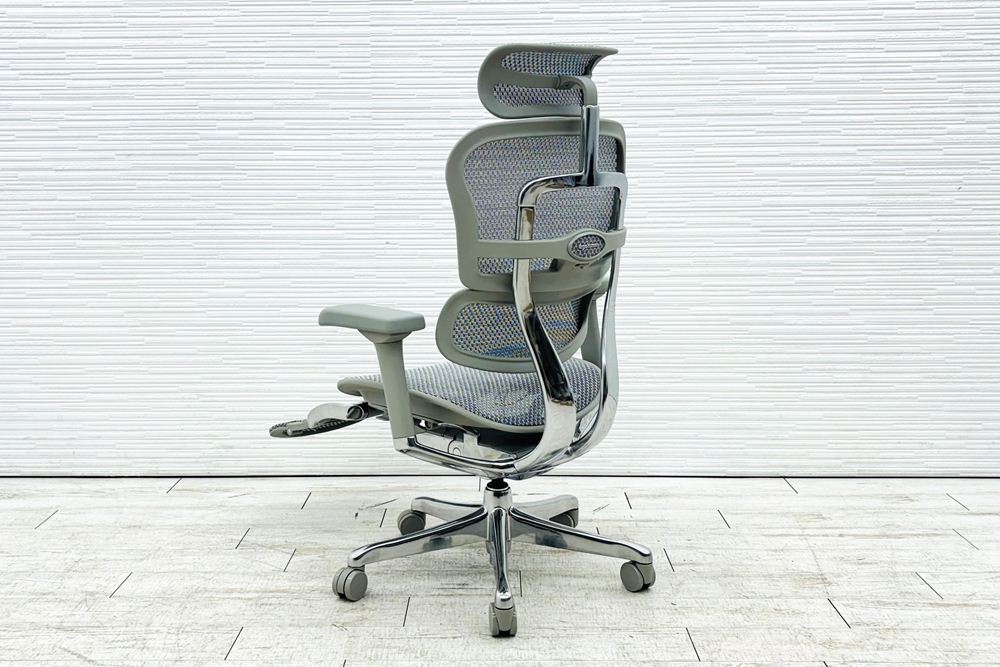 【未使用品】 自社保証有 エルゴヒューマンプロ2 オットマン 中古 ergohuman PRO2 Ottoman 中古オフィス家具 GYフレーム ホワイトメッシュ メモリーロッキング付の画像