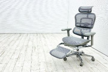 【未使用品】 自社保証有 エルゴヒューマンプロ2 オットマン 中古 ergohuman PRO2 Ottoman 中古オフィス家具 GYフレーム ホワイトメッシュ メモリーロッキング付の画像