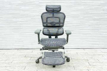 【未使用品】 自社保証有 エルゴヒューマンプロ2 オットマン 中古 ergohuman PRO2 Ottoman 中古オフィス家具 GYフレーム ホワイトメッシュ メモリーロッキング付の画像