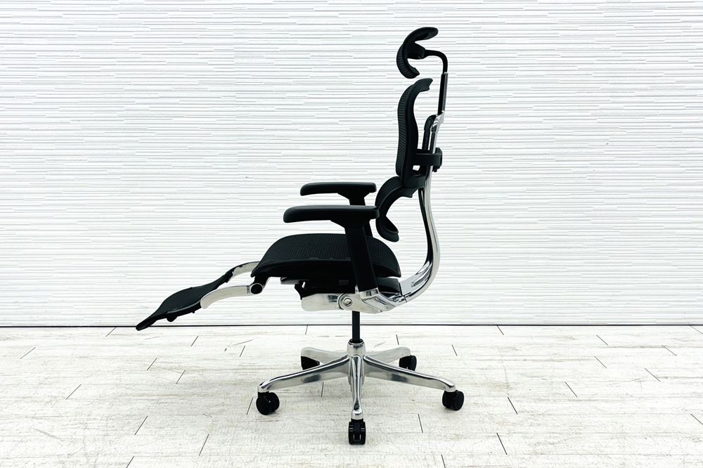 【未使用品】 自社保証有 エルゴヒューマンプロ2 オットマン 中古 ergohuman PRO2 Ottoman 中古オフィス家具 BKフレーム ブラック メモリーロッキング付の画像