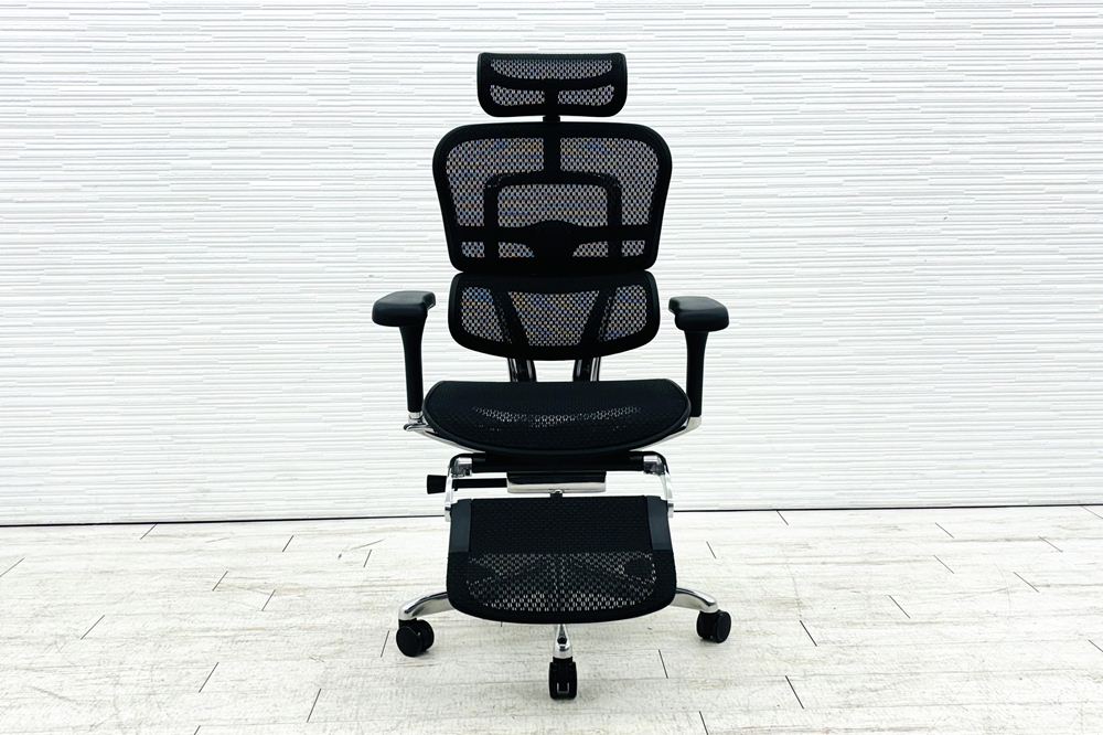 【未使用品】 自社保証有 エルゴヒューマンプロ2 オットマン 中古 ergohuman PRO2 Ottoman 中古オフィス家具 BKフレーム ブラック メモリーロッキング付の画像