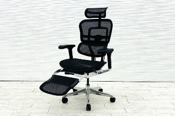 【未使用品】 自社保証有 エルゴヒューマンプロ2 オットマン 中古 ergohuman PRO2 Ottoman 中古オフィス家具 BKフレーム ブラック メモリーロッキング付の画像