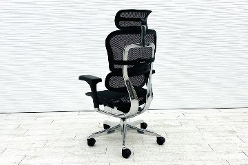 【未使用品】 自社保証有 エルゴヒューマンプロ2 中古 ergohuman PRO2 中古オフィス家具 BKフレーム ブラック メモリーロッキング付の画像
