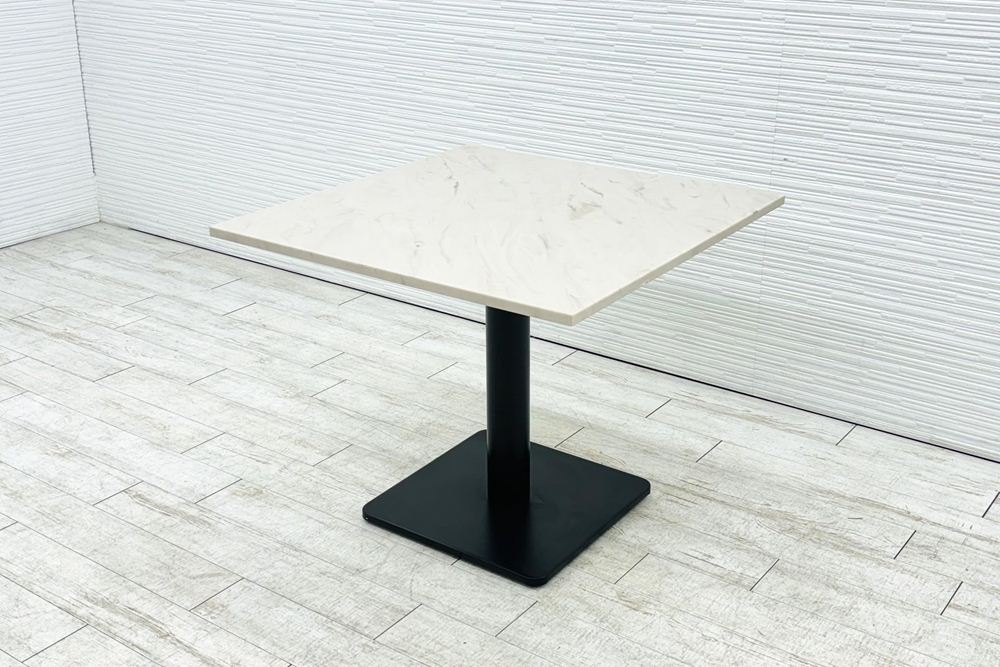 ミーティングテーブル カフェテーブル 中古 角テーブル 幅900 中古オフィス家具 大理石調 900/900/740の画像