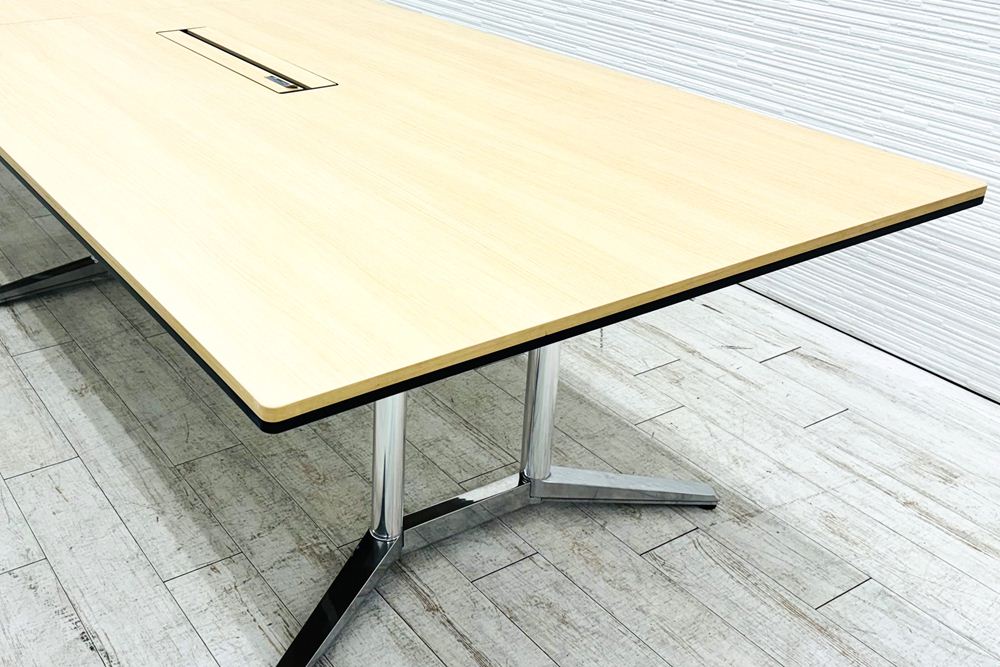 オカムラ ラティオ 中古 幅3600 大型会議テーブル ミーティングテーブル 会議机 四角天板 中古オフィス家具 3600/1200/720の画像