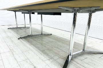 オカムラ ラティオ 中古 幅3600 大型会議テーブル ミーティングテーブル 会議机 四角天板 中古オフィス家具 3600/1200/720の画像